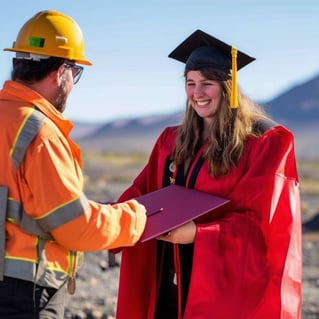 Image showing someone receiving a Bachelor of Mineral Exploration Degree